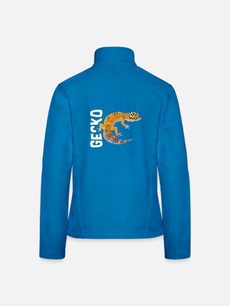 Wissbegieriger Gecko Terrarium - Frauen Softshelljacke - Lichtblau - Hinten