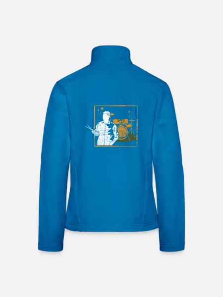 Rhythmischer Schlagzeuger Bandauftritt - Frauen Softshelljacke - Lichtblau - Hinten