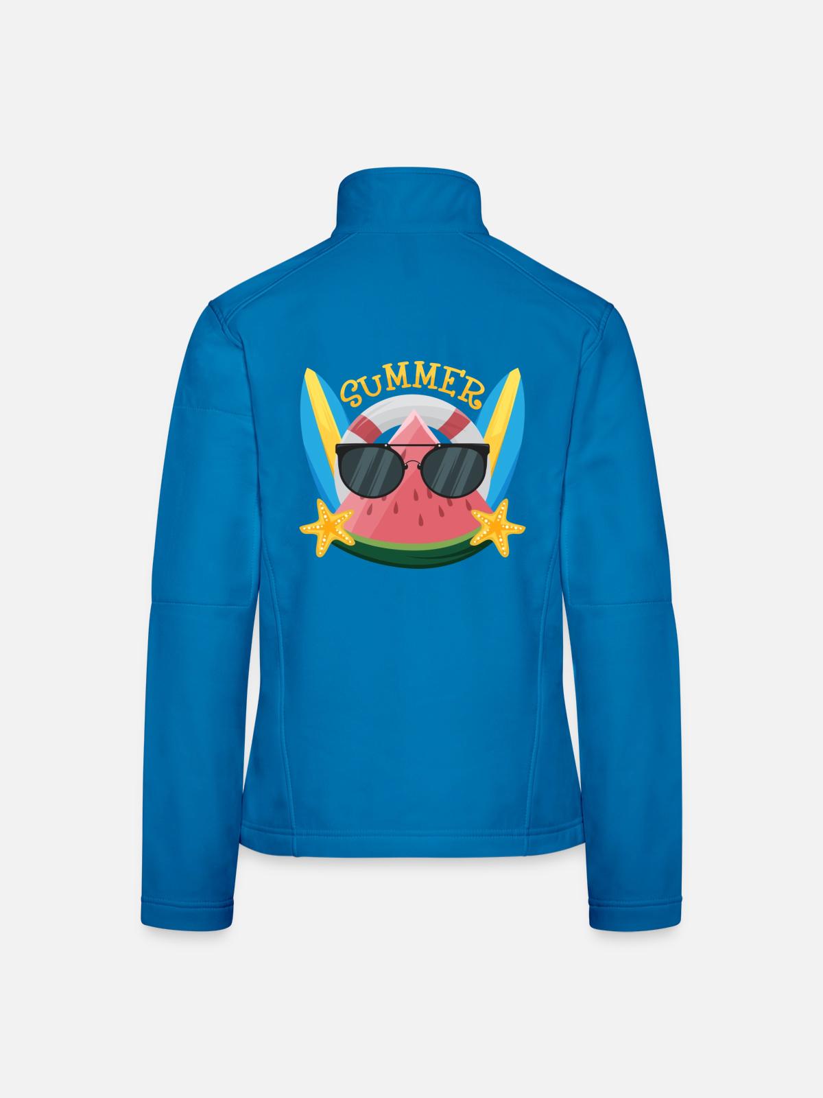 Summer Wassermelone mit Sonnenbrille - Frauen Softshelljacke - Lichtblau - Hinten