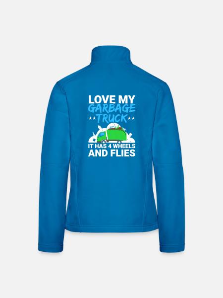 Liebe meinen Müllwagen Müllsammler Recycling - Frauen Softshelljacke - Lichtblau - Hinten