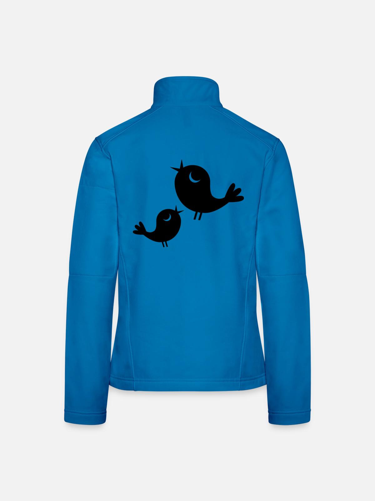 Vögelchen beim Twittern - Frauen Softshelljacke - Lichtblau - Hinten
