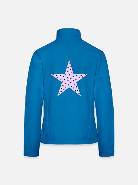 Sternlila-schwarze Punktpunkte - Frauen Softshelljacke - Lichtblau