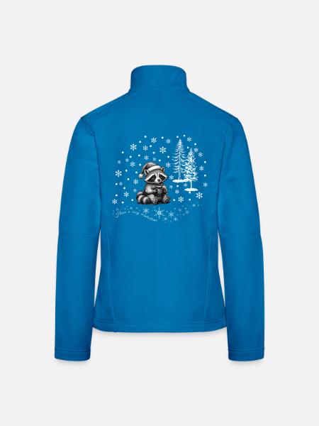 Waschbär Schnee /raccoon snowflakes Weihnachten - Frauen Softshelljacke - Lichtblau