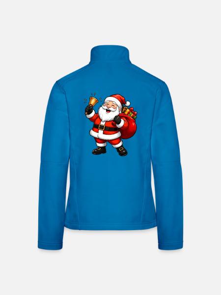 Weihnachtsmann Comic - Frauen Softshelljacke - Lichtblau