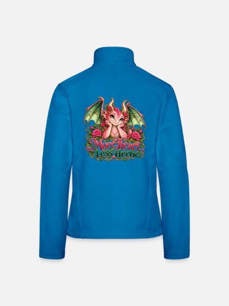 Mehr Herz-Less Hectic – Süßer Pink Dragon - Frauen Softshelljacke - Lichtblau