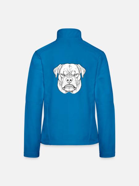 Beißender Hund Kopfzeichnung - Frauen Softshelljacke - Lichtblau