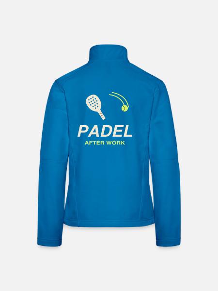 Padel After Work Motiv Grafik - Frauen Softshelljacke - Lichtblau - Hinten