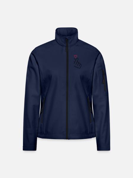 Koreanisches Handzeichen Herz - Liebe - Frauen Softshelljacke - Navy