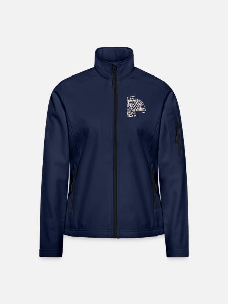 Ammonitenspirale Linienkunst - Frauen Softshelljacke - Navy - Vorne
