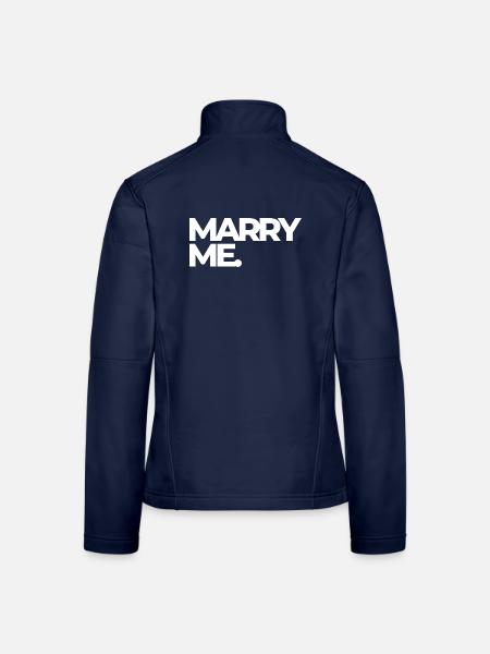 Heirate mich mutiger Antrag - Frauen Softshelljacke - Navy - Hinten