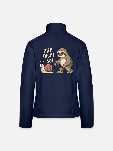 Zieh nicht so - Schnecke und Faultier - Frauen Softshelljacke - Navy - Hinten