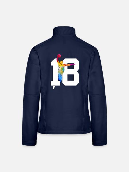 NUMBER 18 BASKETBALL 18TH BIRTHDAY - Women's Softshell Jacket - navy - Back