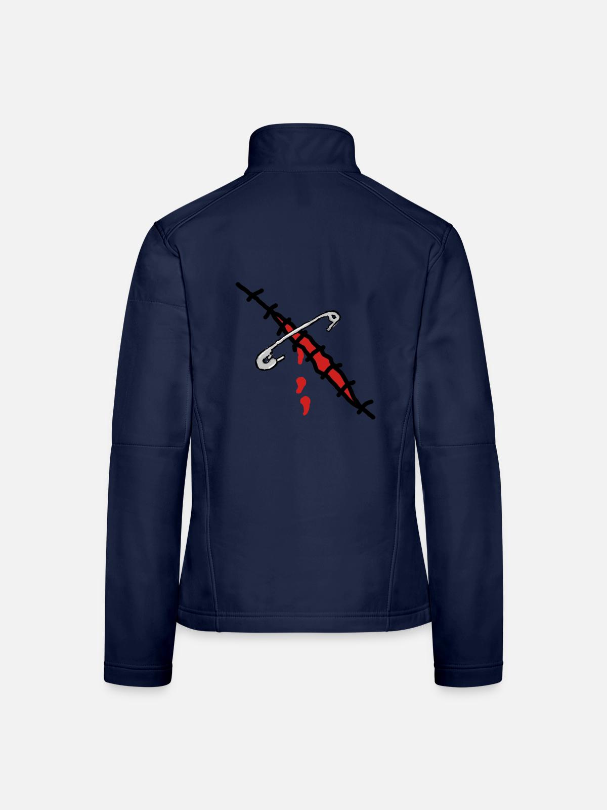 wunde mit sicherheitsnadel - Frauen Softshelljacke - Navy - Hinten