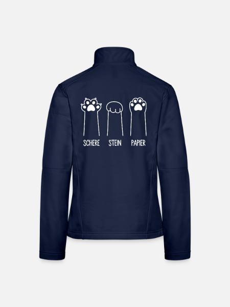Katzenpfoten Katze Pfote Spiel Schere Stein Papier - Frauen Softshelljacke - Navy