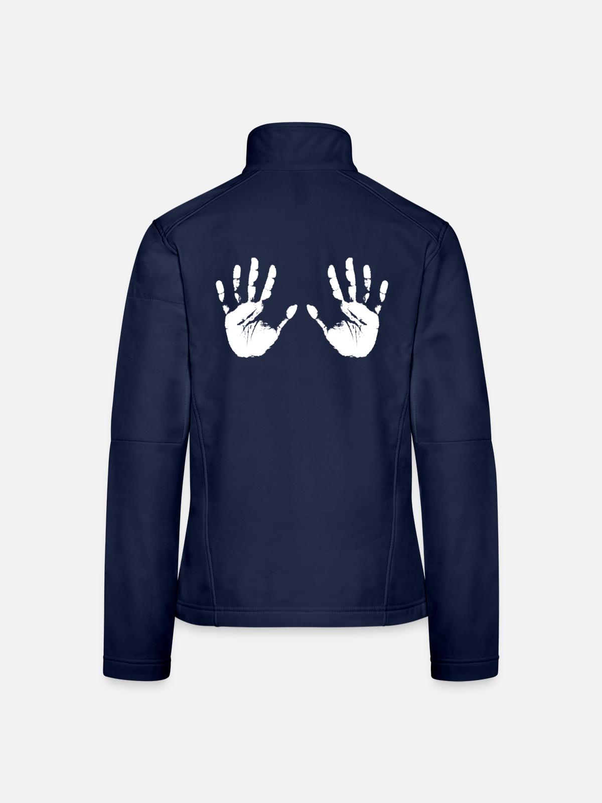 Geteilte Hände Silhouette - Frauen Softshelljacke - Navy - Hinten