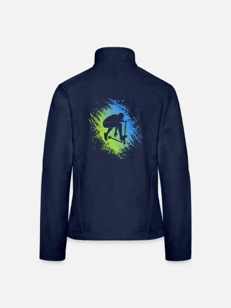 Stunt Scooter Roller Tricks Stuntroller Tretroller - Frauen Softshelljacke - Navy