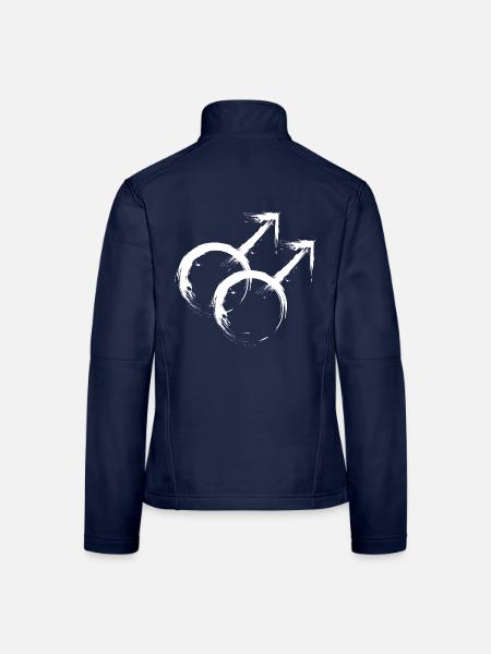 Doppeltes Marssymbol Männliche Homosexualität - Frauen Softshelljacke - Navy - Hinten