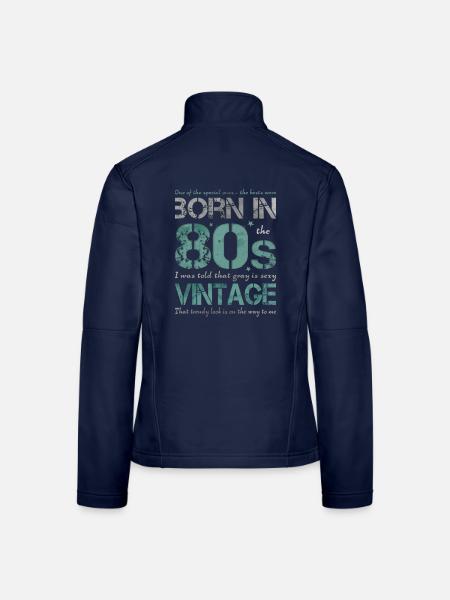 die Achtziger 80er 80s - Frauen Softshelljacke - Navy - Hinten