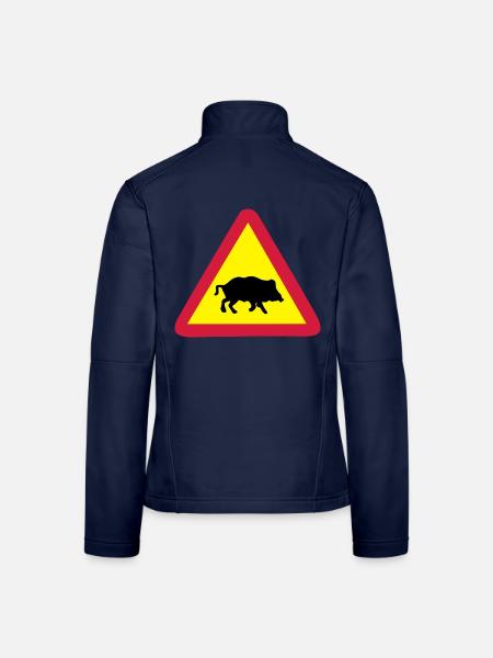 schild wildsau - Frauen Softshelljacke - Navy - Hinten