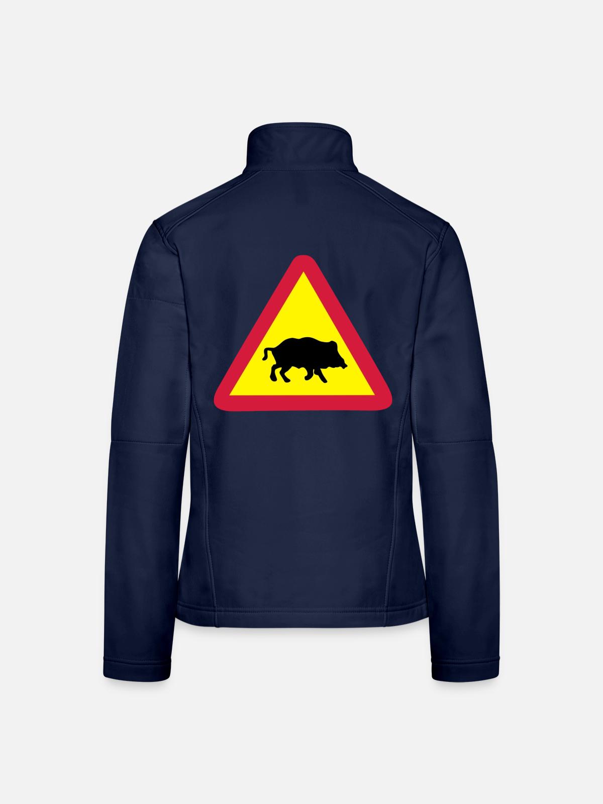 schild wildsau - Frauen Softshelljacke - Navy - Hinten