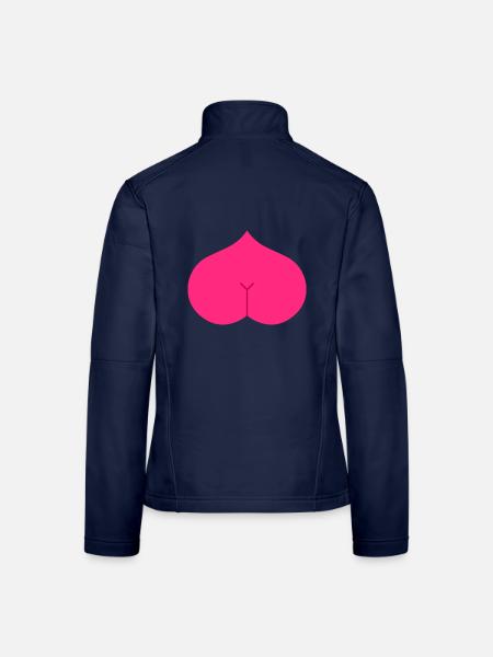 Arsch Herz Popo - Frauen Softshelljacke - Navy - Hinten