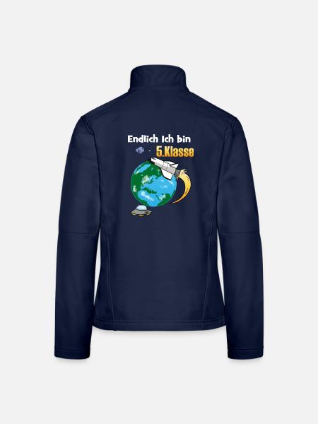 5.Klasse Gymnasium Realschule Schulwechsel - Frauen Softshelljacke - Navy - Hinten