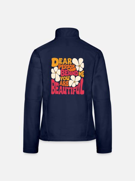 Liebe Person hinter mir. Du bist schön (pink 2) - Frauen Softshelljacke - Navy - Hinten