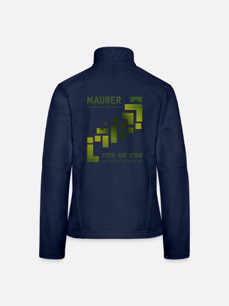 Maurer Hochbau Steinmetz - Frauen Softshelljacke - Navy - Hinten