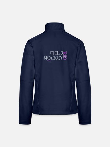 Feldhockey Spielerin Text Design - Frauen Softshelljacke - Navy