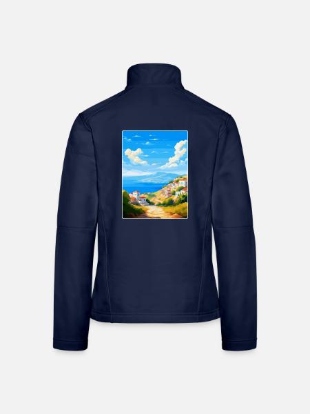 Kea Greece Vintage Travel Poster Souvenir Souvenir - Women's Softshell Jacket - navy - Back