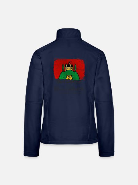 Bergwerk ist mein Himmelreich im Burgenland - Frauen Softshelljacke - Navy - Hinten