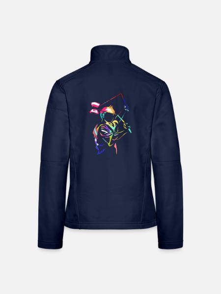 Wirbelnder Diabolo Zirkusartist - Frauen Softshelljacke - Navy - Hinten