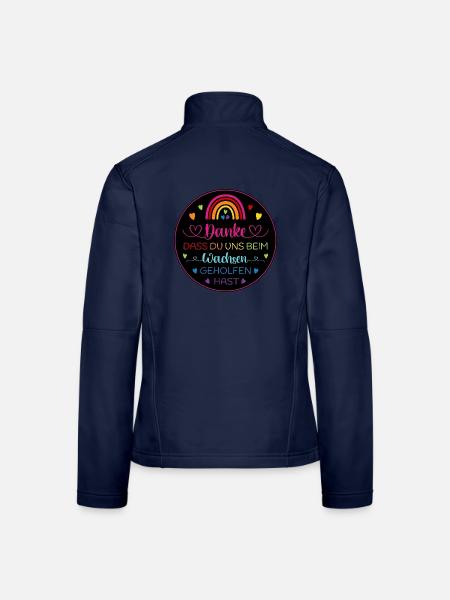 Danke dass Du uns beim Wachsen geholfen hast - Frauen Softshelljacke - Navy - Hinten