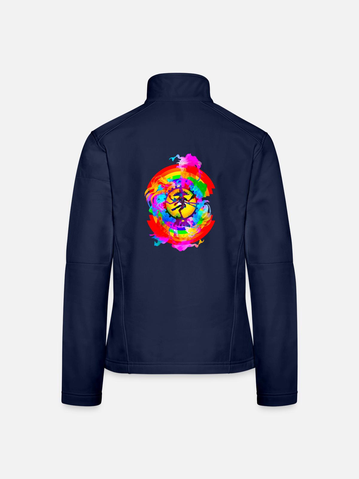 Regenbogen Shiva Tantra - Frauen Softshelljacke - Navy - Hinten