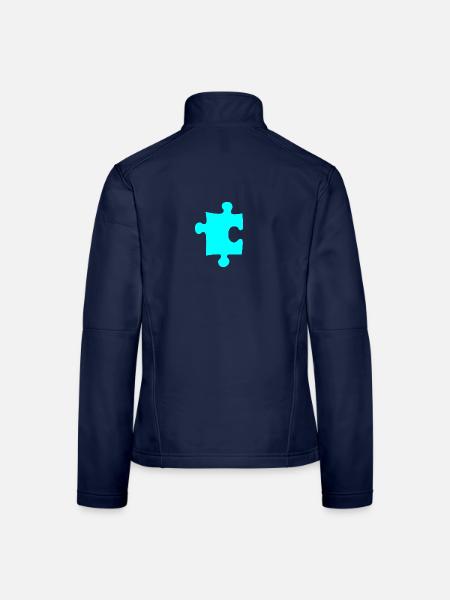Puzzle - Frauen Softshelljacke - Navy - Hinten