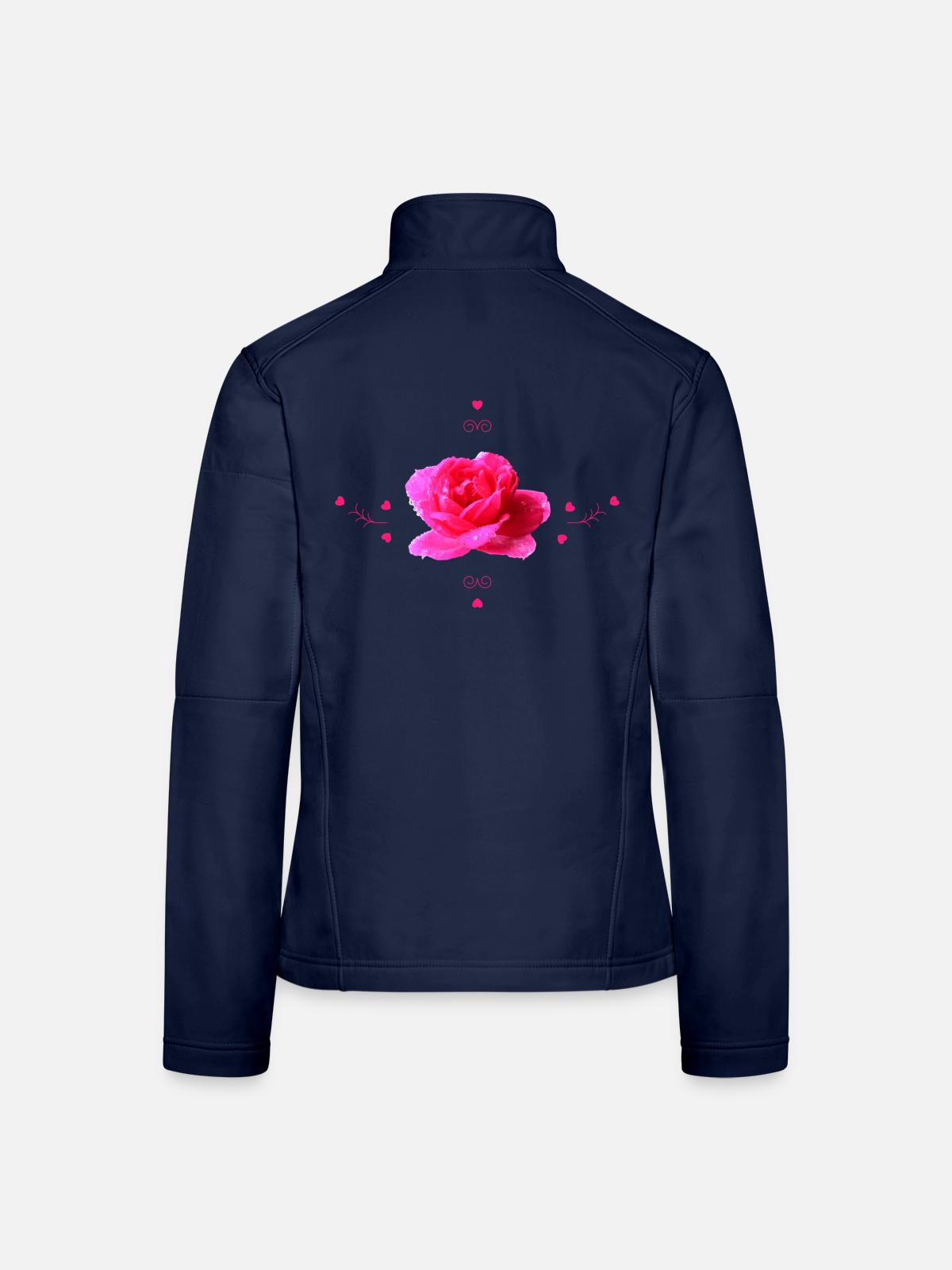 pinke Rose - Frauen Softshelljacke - Navy - Hinten