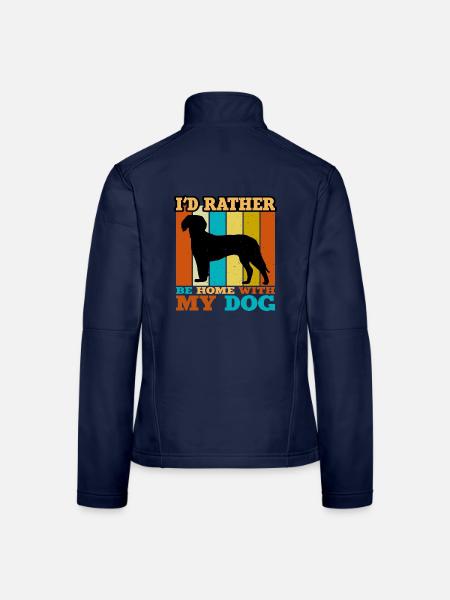 Deutsche Bracke Hundeliebe Silhouette Vintage Sunset - Frauen Softshelljacke - Navy - Hinten