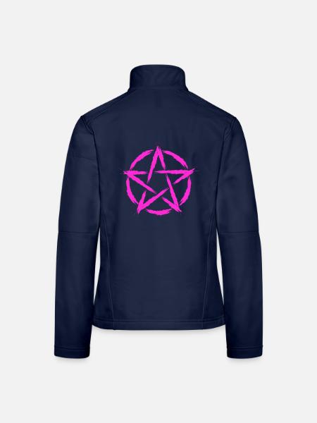 Pentagramm Symbol Lila - Frauen Softshelljacke - Navy - Hinten