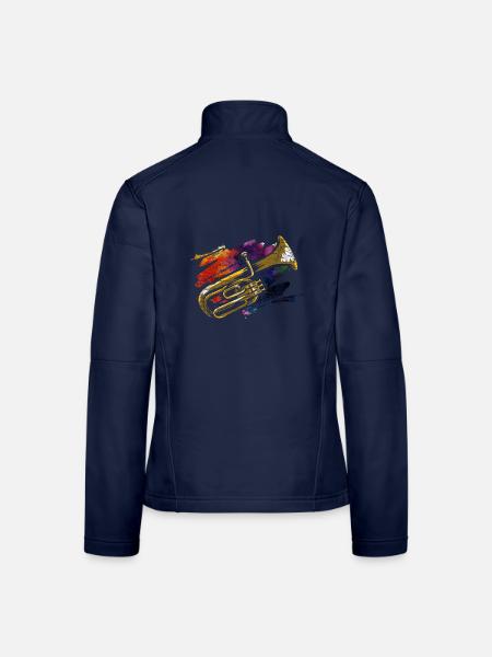 Strahlendes Althorn Blaskapelle - Frauen Softshelljacke - Navy - Hinten