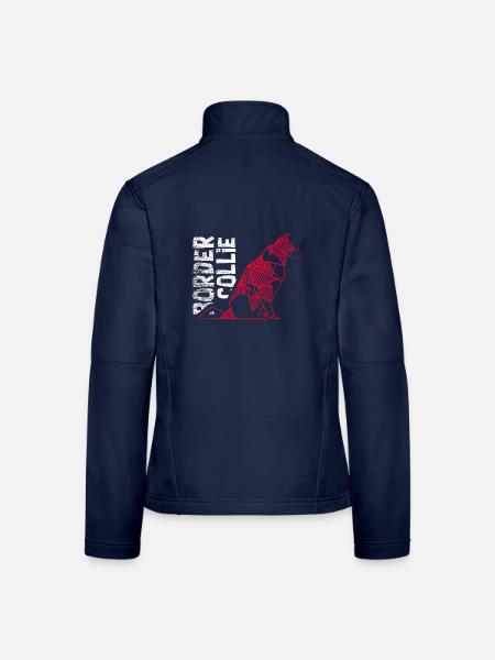 Geometrischer Border Collie Mathefan - Frauen Softshelljacke - Navy