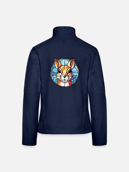 Chipmunk bunte Aquarell-Tierillustration - Frauen Softshelljacke - Navy - Hinten