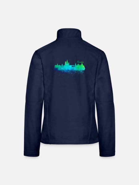 Russland - Frauen Softshelljacke - Navy - Hinten