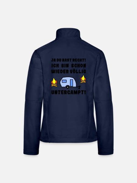 völlig untercampt wohnwagen - Frauen Softshelljacke - Navy