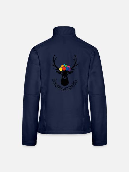 Hirsch Schwarzwaldmädel schwarz - Frauen Softshelljacke - Navy