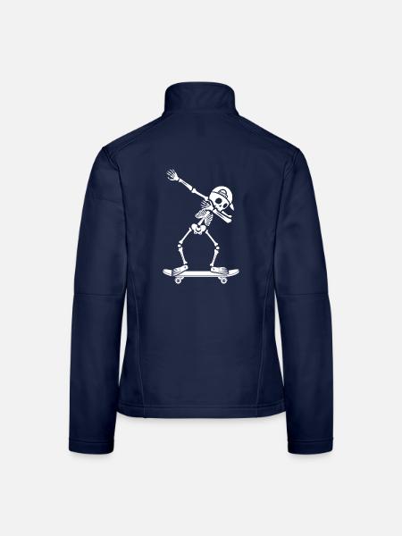 Skateboarder Dabbing Skelett Jungen Skateboard - Frauen Softshelljacke - Navy