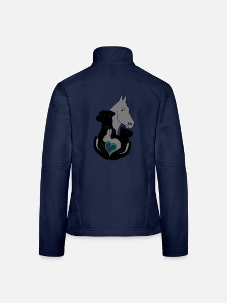Tierarzt Hände Pferd Hund Katze Kaninchen Hase - Frauen Softshelljacke - Navy - Hinten