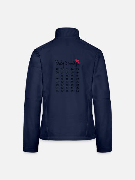Funny pregnancy pregnant gift parents - Women's Softshell Jacket - navy - Back