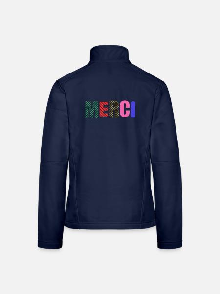 Vielen Dank - Frauen Softshelljacke - Navy - Hinten