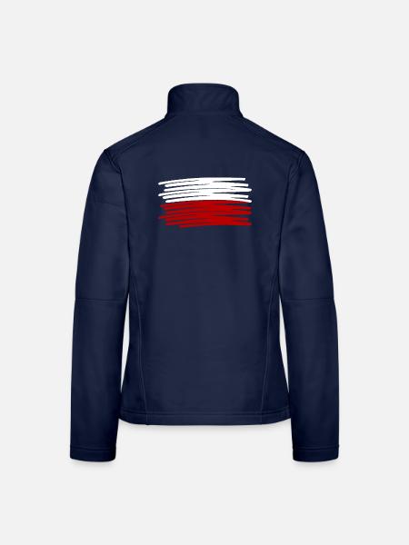 Polen Polska Fahne painted gemalt - Frauen Softshelljacke - Navy