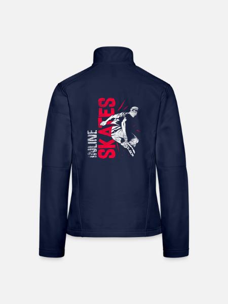 Rasante Inlineskates Kurvenslalom - Frauen Softshelljacke - Navy - Hinten